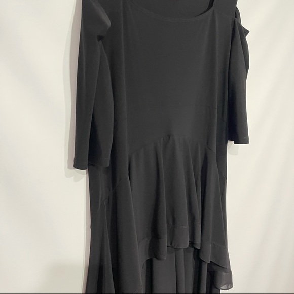 Joseph Ribkoff Black Cold Shoulder Midi Dress 14 - Picture 8 of 13